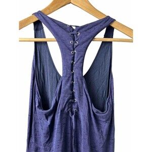 Maeve Anthropologie Melanie Maxi Dress XS Purple Lace-Up Y-Back Tank‎ Boho Slit